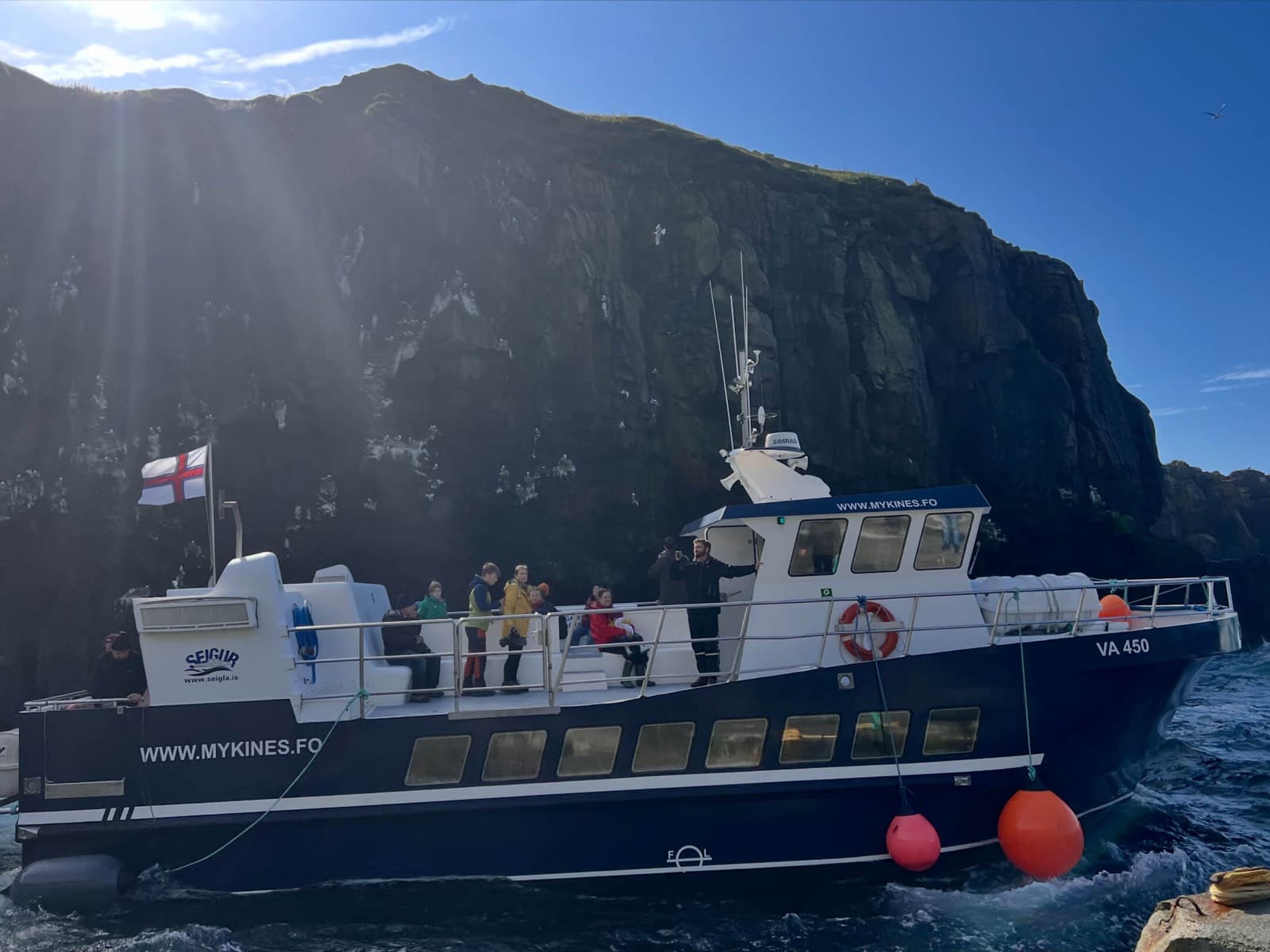 The mykines.fo boat at sea